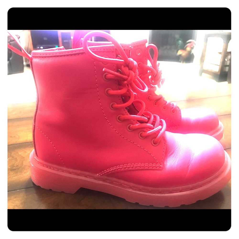 Little girls hot pink Doc Martens, size 2